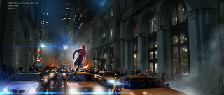 Illustration for article titled Concept art reveals the double-decker chase scene cut from The Amazing Spider-Man
